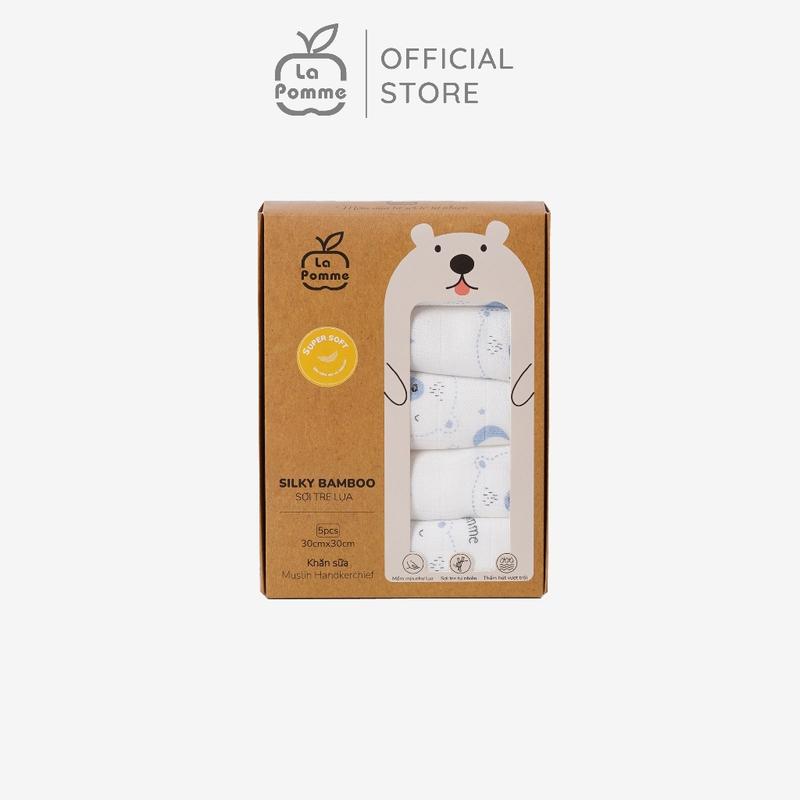 K001 Set 5 Khăn sữa sợi tre lụa La Pomme phối màu 30x30cm - Nắng mùa xuân