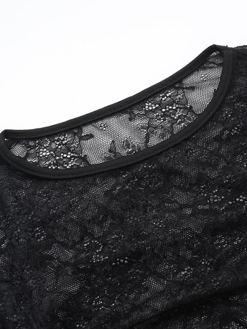 Product Introduction of Women's  Lace Sheer Top & Skirt Two-piece Set, Long Sleeve Top & Skirt, Ladies Clothes for Spring & Fall Valentine's Day, gift 5