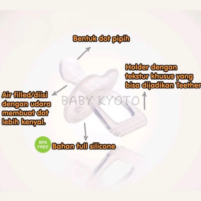 BK Dodo Soother Full Silicone Empeng Dot Bayi Silikon Komeng Newborn Baby Pacifier Silicone BPA Free 2