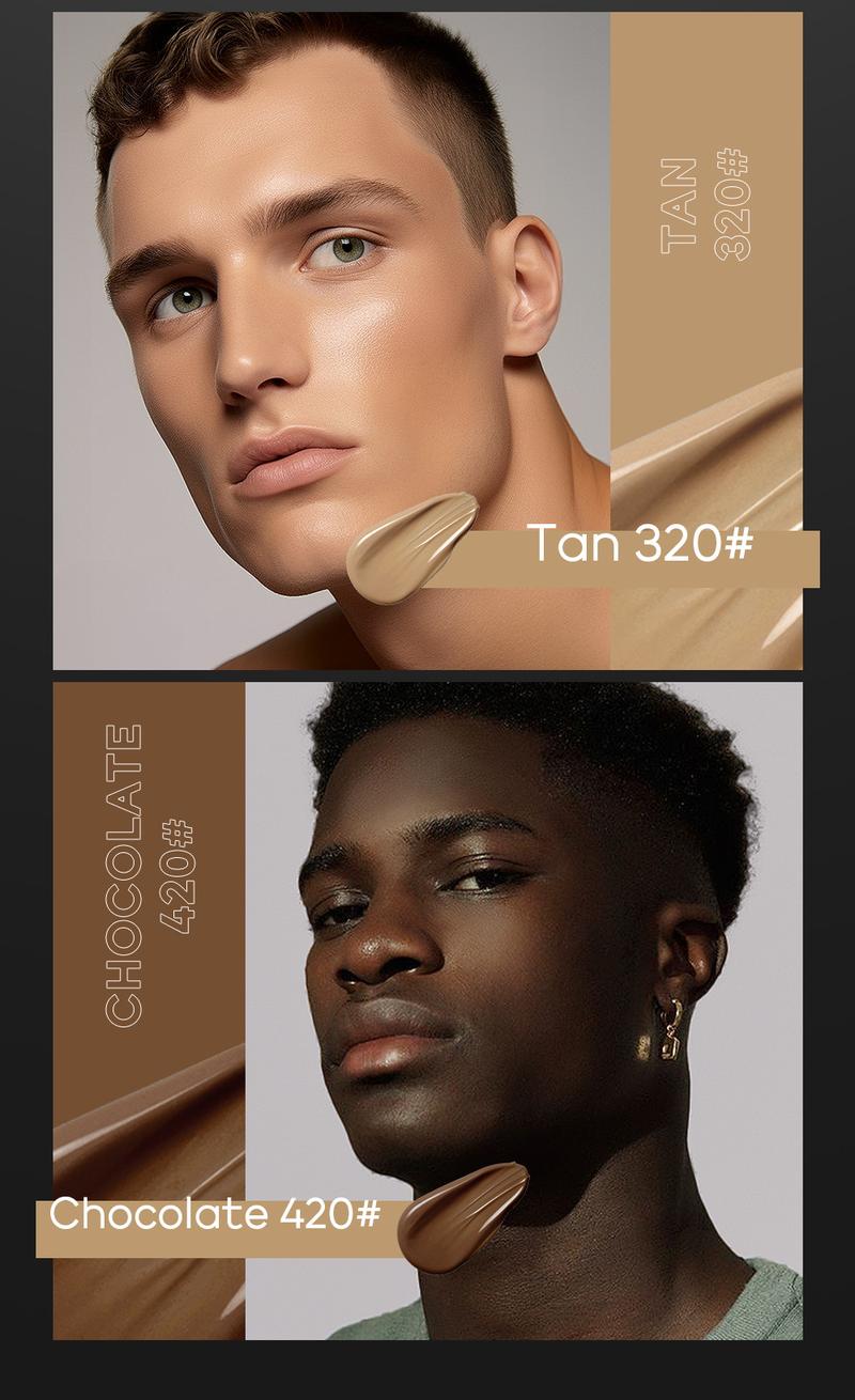 Product Introduction of BB Cream for Men Face Makeup Concealer Foundation Sunscreen Repair Liquid Foundation for Oil Control Brighten Skin Tone 30g Lightweight Waterproof Compact Set Smooth Comfort 14