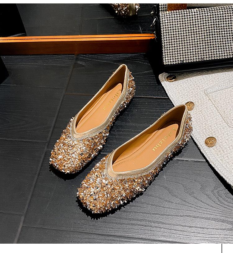 Product Introduction of 2025 new fashionable low heeled M ü ller women's shoes, with diamond studded decorative pointed single shoes, avant-garde design, simple, luxurious, comfortable, suitable for commuting, outdoor activities, etc 18