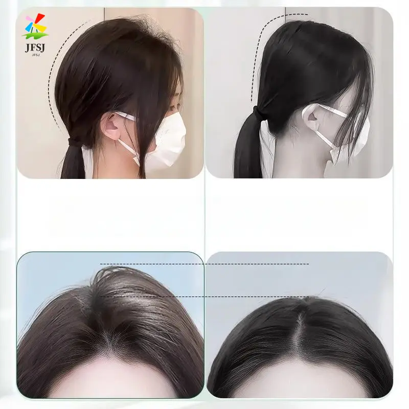 Bantalan rambut peninggi tengkorak tinggi, pengganti kepala satu bagian, peningkatan volume rambut halus, bantalan rambut penebalan tak terlihat di kedua sisi 2