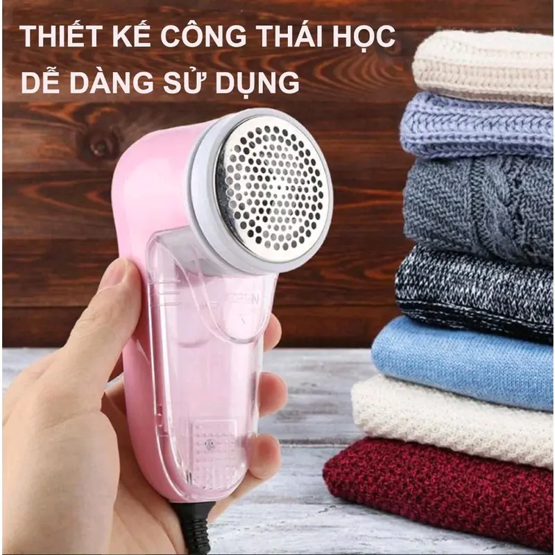 Máy Cắt Lông Xù, Quần, Áo, Tất, Váy, Chăn, Thảm, Dùng Điện 220V, Siêu Bén, Tặng Kèm 1 Lưỡi Dao Thay Thế Làm Sạch 2