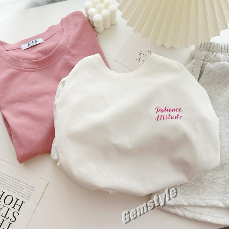 Áo phông thun 3158 chất cotton khô thoáng mát in chữ PATIENCE