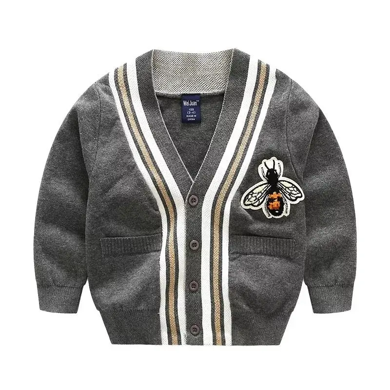 [513691] - Atasan Jaket Cardigan Lengan Panjang Anak Laki-Laki - Motif Honey bee 3