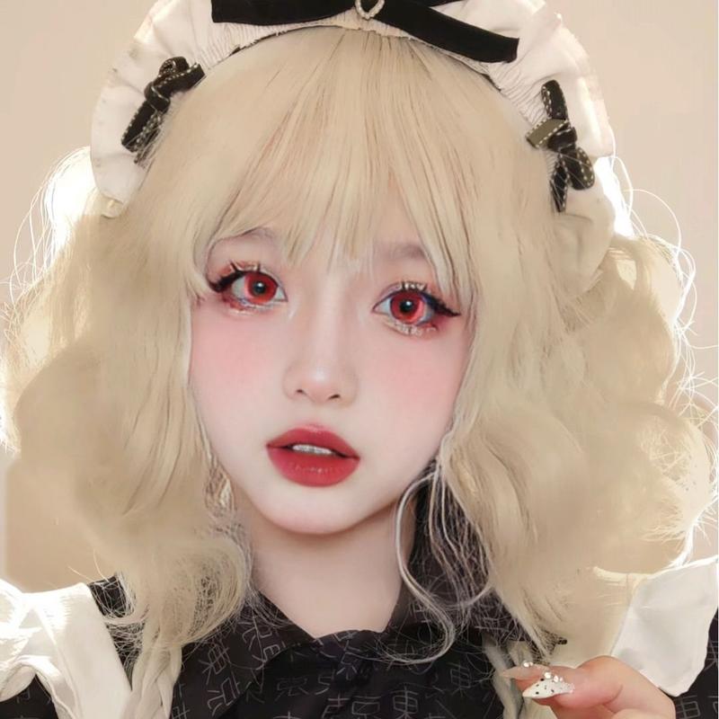 Product Introduction of 2024 Creamy-white Wig Women's Short Hair Cute Anti-Aging Short Curly Hair Small Curls Bobhaircut Artificial Human Hair Natural Full-Head Wig 6