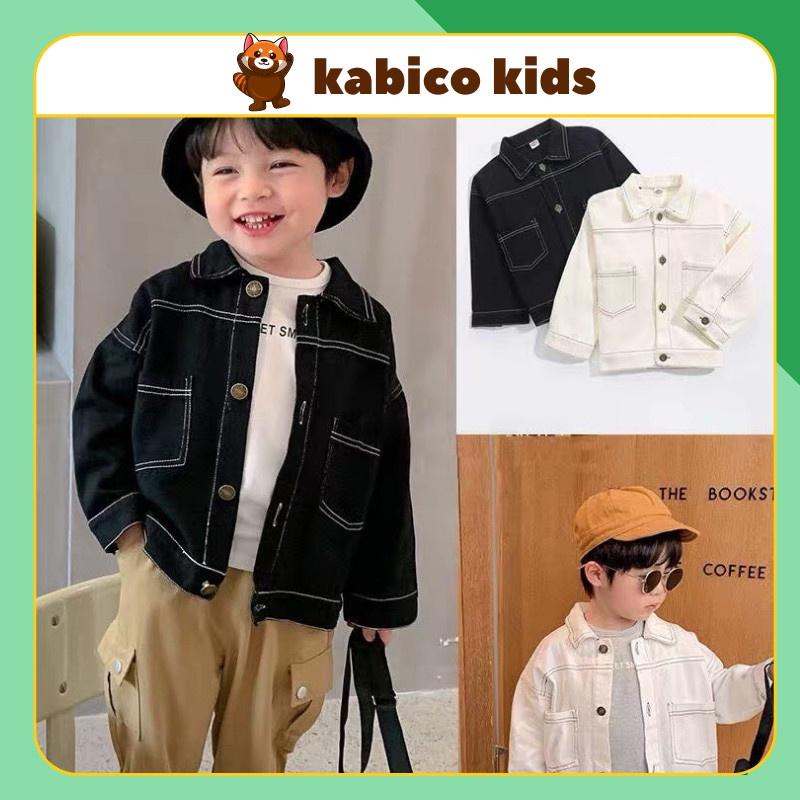 Áo Khoác Kaki Chỉ Nổi Phong Cách Cho Bé Trai Và Bé Gái_T5