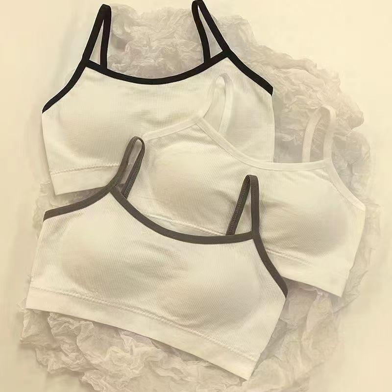 High School Student Underwear for Girls, Developmental Period, Gathered, Anti-Sagging, Detachable, Camisole, Wireless, Tube Top for Girls 2