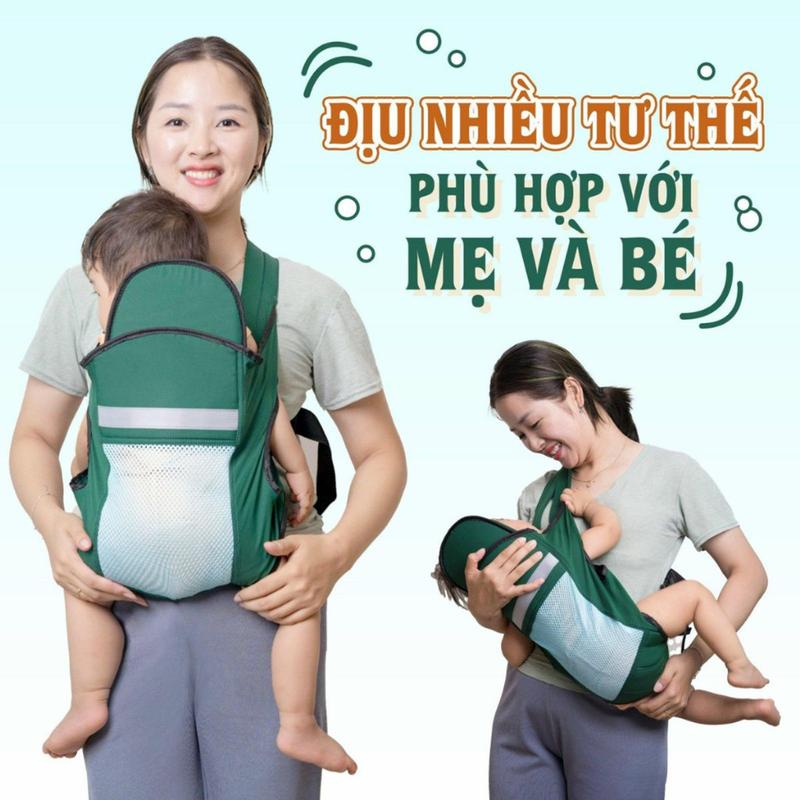  Địu em bé sơ sinh Royal 4 tư thế hỗ trợ cổ cho trẻ từ mới sinh đến 6 tháng an toàn với đai phản quang. 
