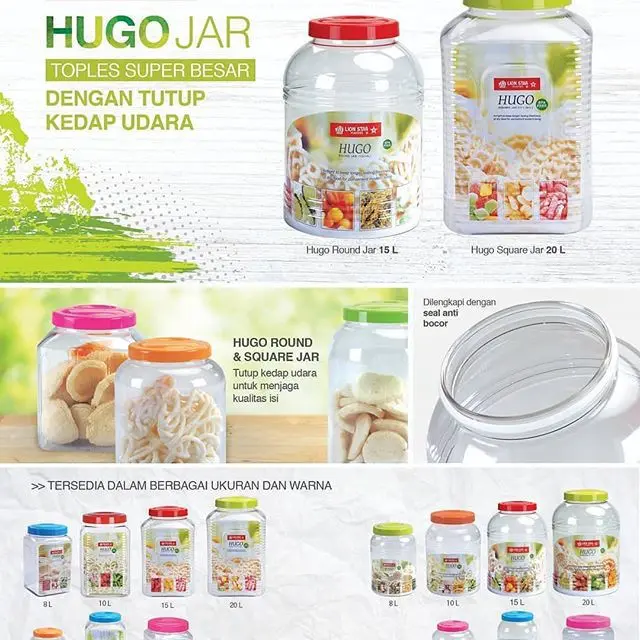BISA BAYAR DIRUMAH !! - Toples kerupuk 4L lion star PP-31 Hugo Round Jar 101 (4 Litre) kedap udara 3