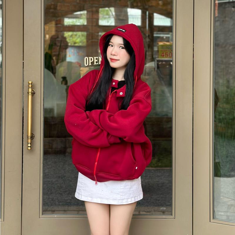 (DEAL MỞ BÁN)-Hoodie Boxy - Áo Khoác Boxy In Phồng Nổi Thêu Logo Thecinddy Nam Nữ HBC008 5