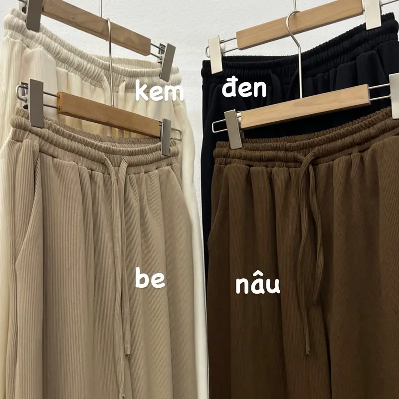 Quần nỉ tăm dây rút cạp chun , quần nỉ xuông mộc hồ lô M219  Nữ 0