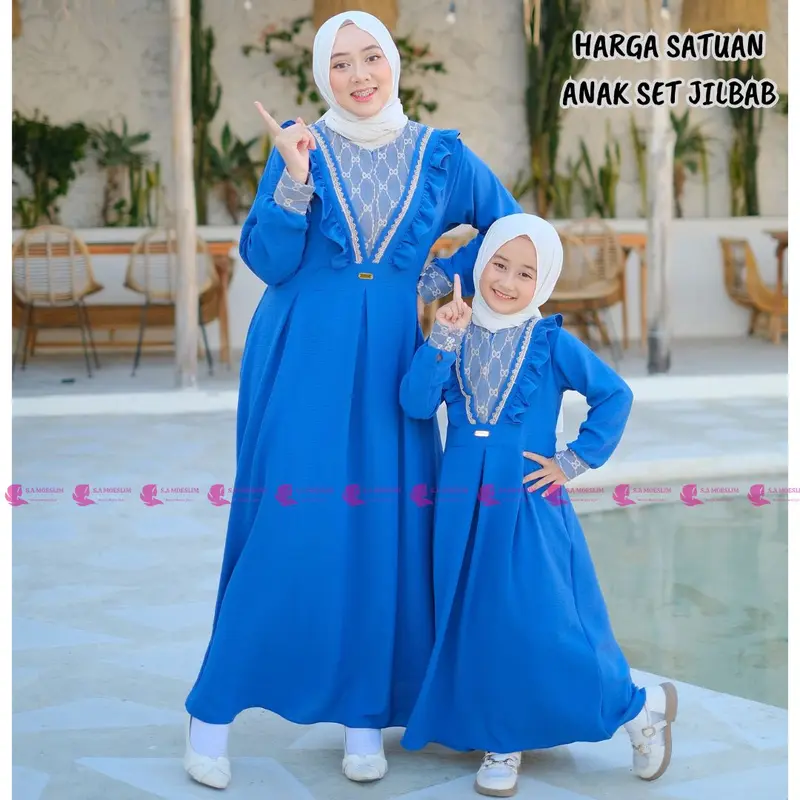RAYANA DRESS couple ibu dan anak ( harga terpisah ) Gamis Couple Ibu Anak cringkle airflow Perempuan Terbaru 2023 gamis couple bahan cringkle airflow premium gamis dewasa terbaru gamis anak viral kekinian 5