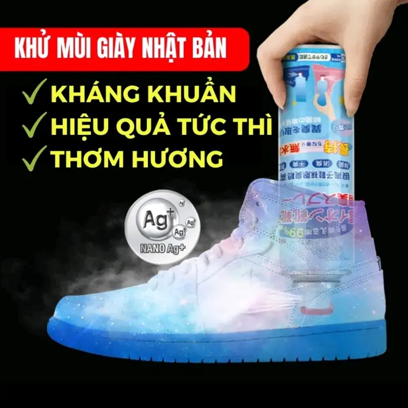 Combo 2 Chai xịt khử mùi giầy dép Xịt giày 1