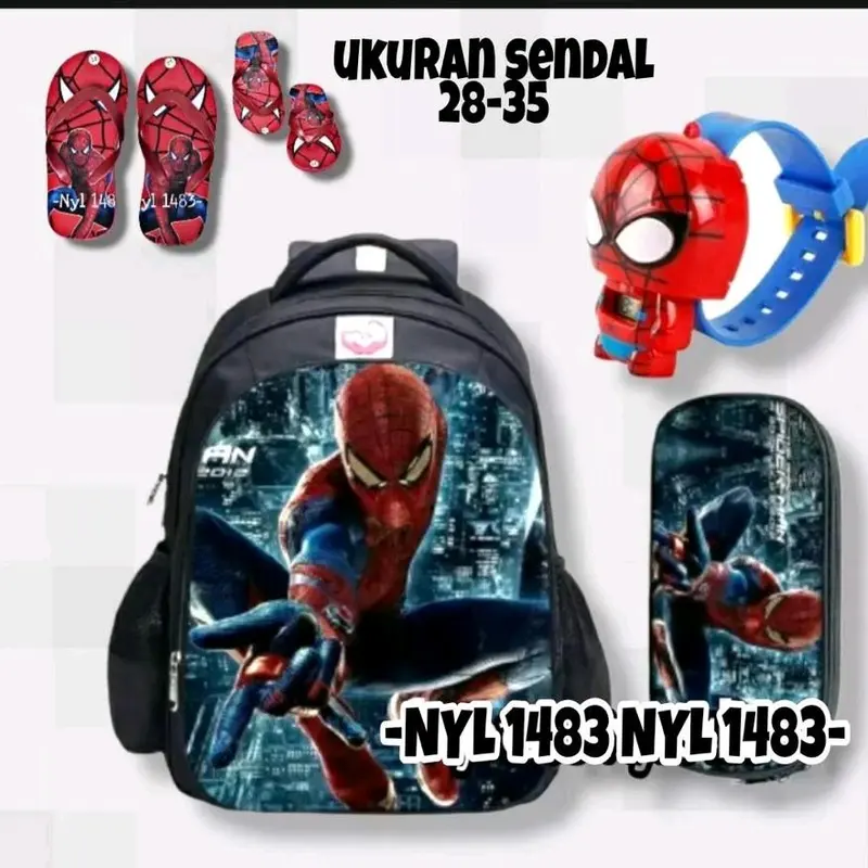 Tas Sekolah Anak 4in1 motif printing Karakter Kartun 2