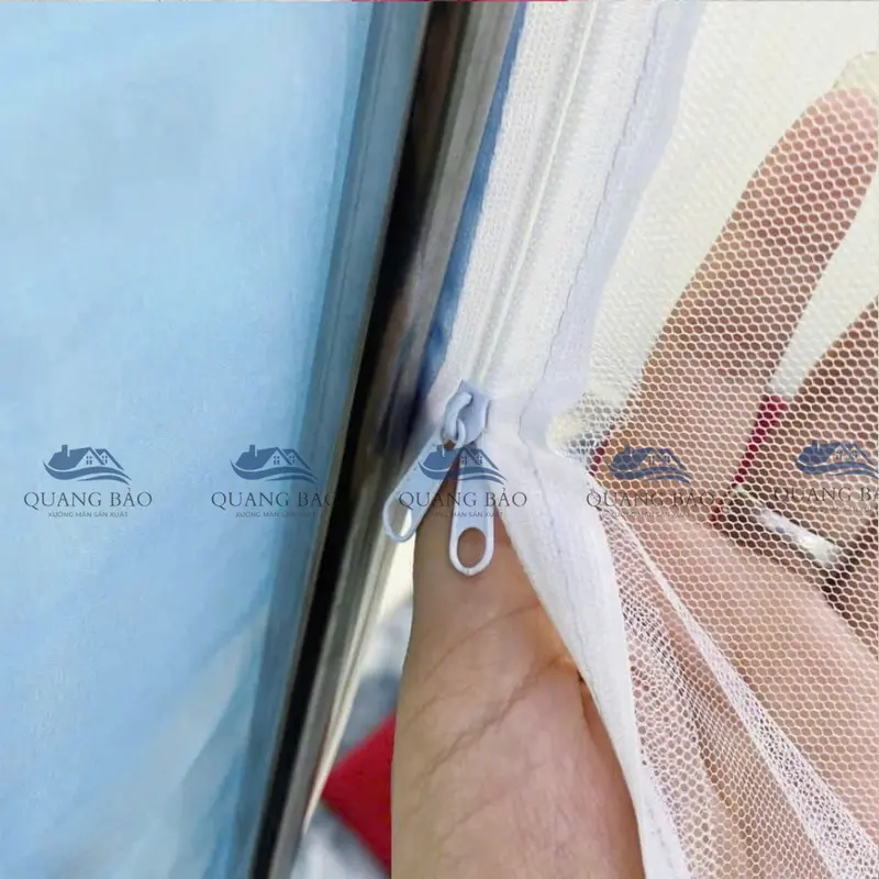 Màn Mùng Hộp Khung INOX Chắc Chắn Chống Muỗi Không Khoan Tường Cực Đẹp Sang Trọng-Màn Hộp Quang Bảo 3