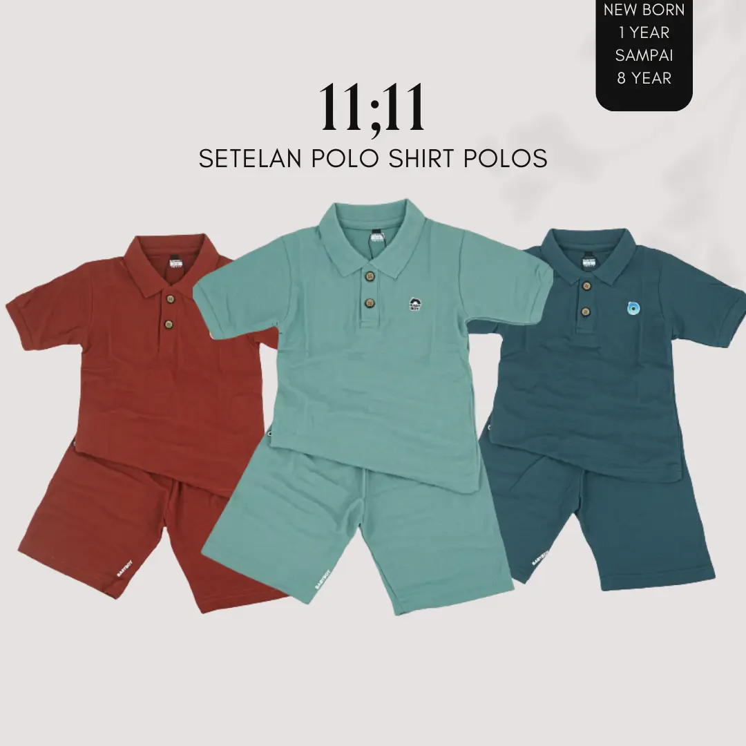 Baju Kaos Polo Shirt Kerah Anak Laki Krah Basic Premium Usia 9Bulan - 8Tahun