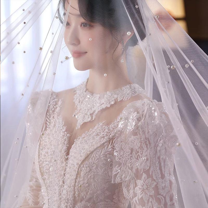 Bride, Wedding Dress, Marriage Certificate Registration, Small Headdress, French Simple Proposal, Photography Props black  veil  bride lace pakai  gandik  pengantin headdress 3