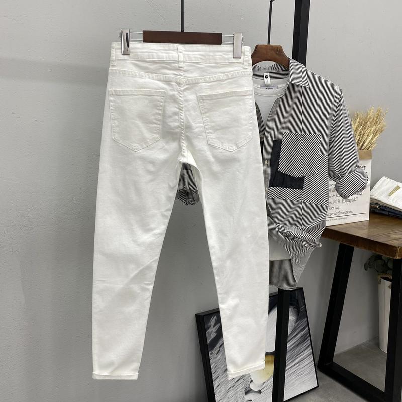 QUẦN JEAN NAM TRẮNG TRƠN DÁNG ÔM TRẺ TRUNG SANG TRỌNG VẢI CO GIÃN DỄ MẶC 25 X1 Menswear Pants Có Túi