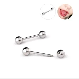 [ 2 PCS ] Tindik Barbel Lidah Anti Karat / Tindik Barbel Lidah Unisex Termurah!!! Pria