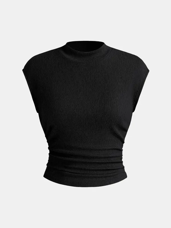 Two-piece Set YOZY Women's Solid Cap Sleeve Top & Drawstring Waist Pants, Casual Fashion Cozy Top & Trousers for Daily Outdoor Wear, Ladies Summer Clothes, Womenswear 8