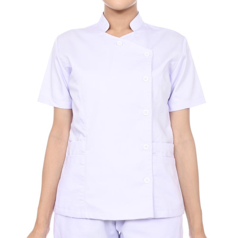 Mediscrub Setelan Baju Celana Medis Kerah Shanghai Lengan Pendek Wanita 5