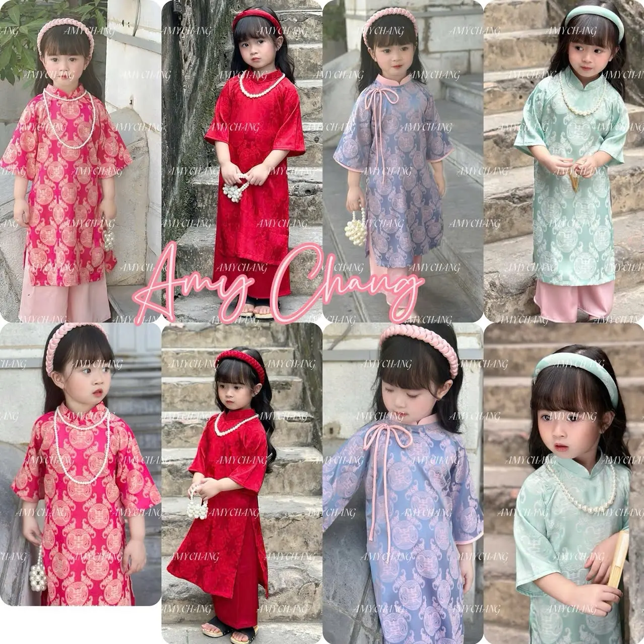 (ảnh thật do shop chụp - Tặng Cài - Dây Chuyền Áo Dài Ngọc Trai mềm mướt hotrend dành cho bé gái từ 8-42kg