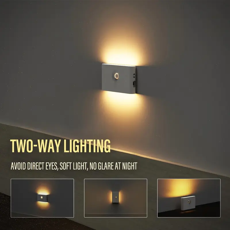 Motion Sensor Night Lights, USB Rechargeable Magnetic Wall Lamp, Home Motion Sensor Night Light, for Bedroom Hallway Bathroom Kitchen Cabinet Stair & Basement 5