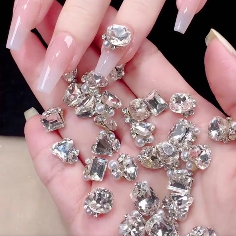 Sét 10 viên charm đá khối mích sẵn _ phụ kiện trang trí nail