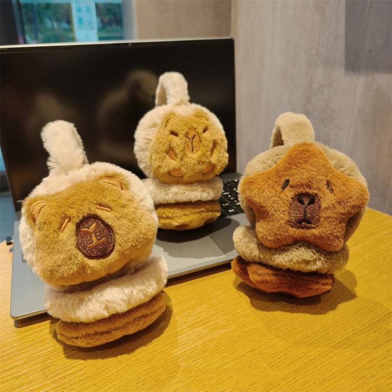 Product Introduction of Bịt Tai Giữ Ấm Tai, Ấm Áp, Thiết Kế Capybara Hoạt Hình, Chất Liệu Nhồi Bông Bịt Tai Mùa Đông Mềm Mại 10