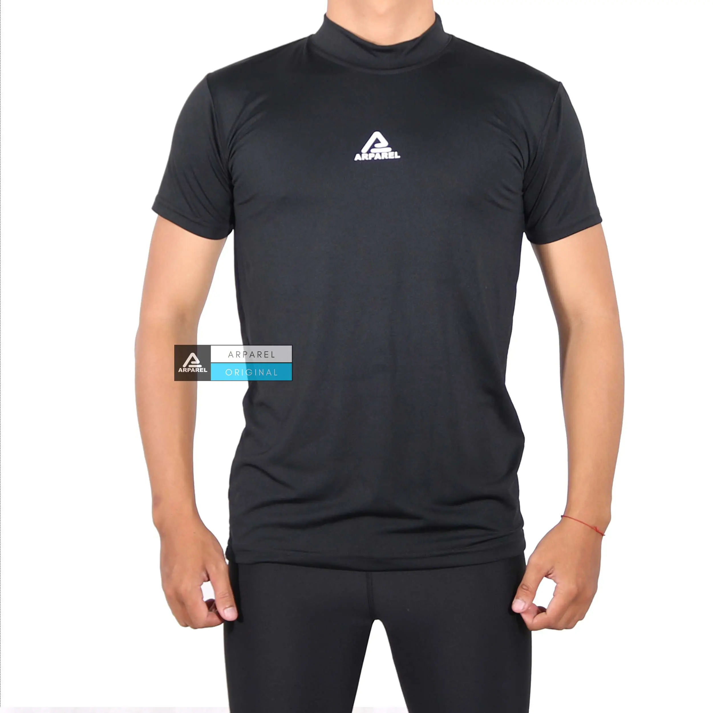 Manset Olahraga Pria / baju manset pendek Pria Basic  / Manset Olahraga lengan pendek Black Gold Arparel