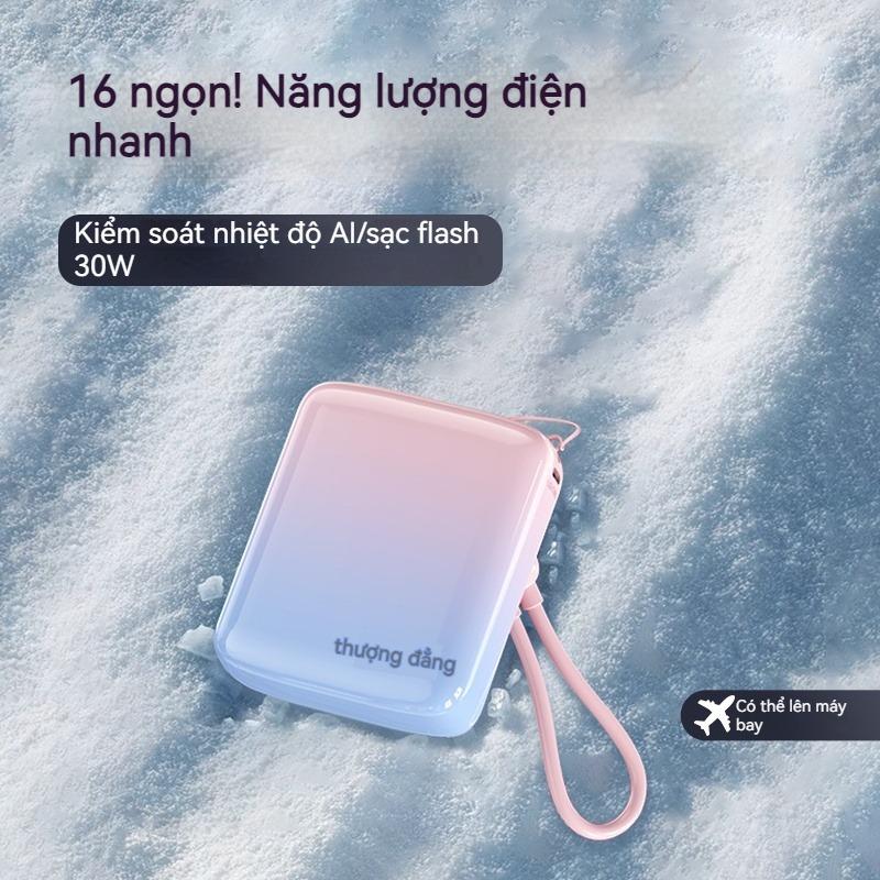 Sạc Dự Phòng Mini sạc nhanh 66W power bank tích sẵn cáp cho điện thoại Sạc Pin Power Bank 20000mAh 1