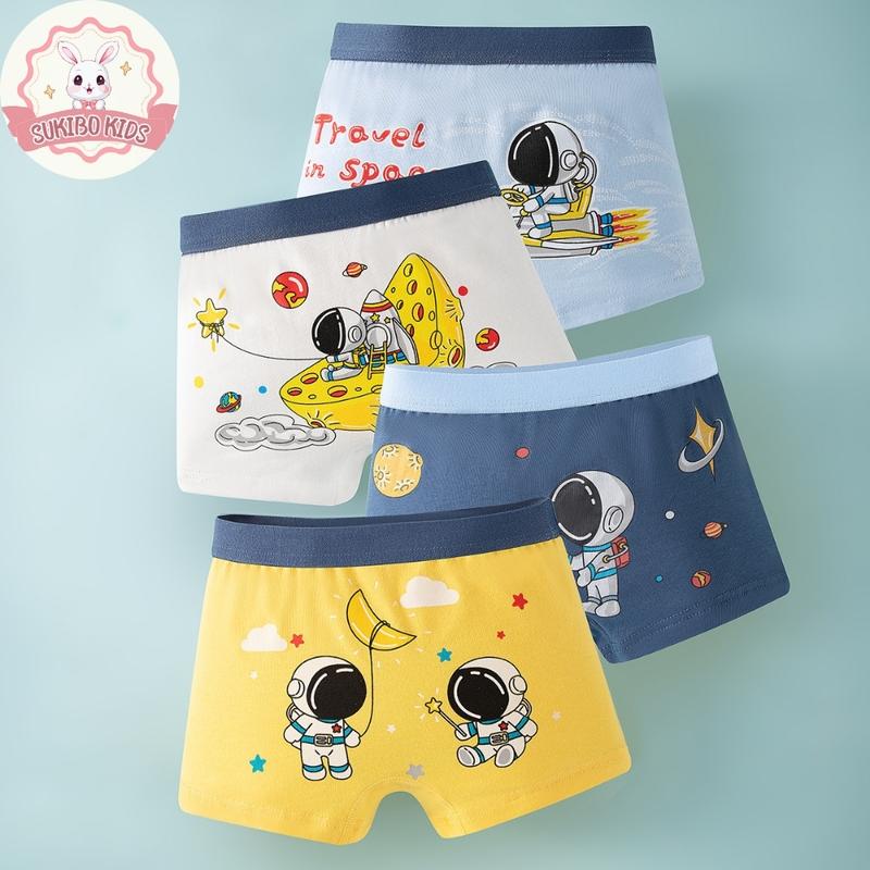 Combo 4 quần sịp đùi xe ô tô cảnh sát xe cẩu quần lót cho bé trai vải cotton cao cấp nhà SUKIBO KIDS