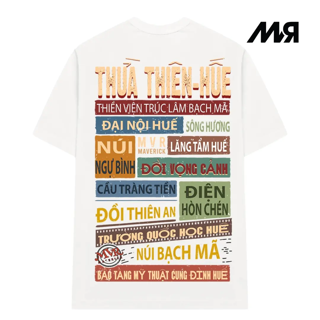 Áo thun unisex MVR hơn 63 tỉnh thành - THỪA THIÊN HUẾ Đen/ Trắng