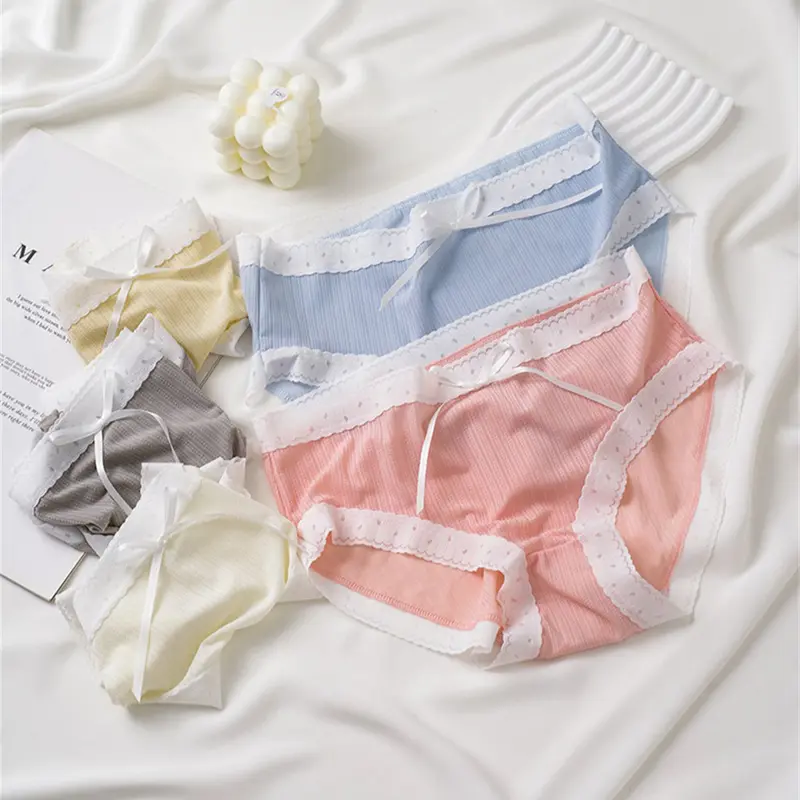 Quần Lót Cotton Nguyên Chất, Mỏng Và Ôm Sát, Miễn Phí Và Thoải Mái Khi Mặc, Cạp Trung Thoáng Khí, Lụa Lạnh Thanh Lịch Cho Nữ, Quần Lót Ren Vải Tuyn Thoáng Khí, Thoải Mái Và Kháng Khuẩn 1