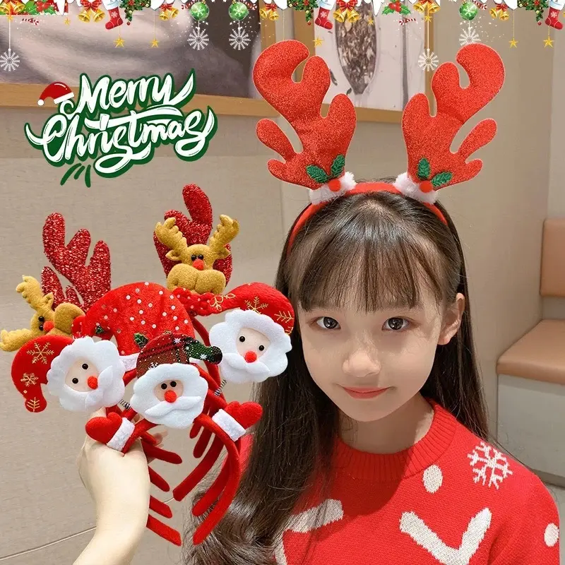 UmeOL Christmas Headband Reindeers Headband and Santa headband