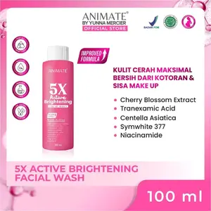 Animate 5x Active Brightening Facial Wash 100ml Original Membersihkan