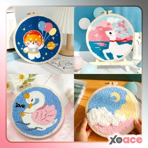 DIY Set Sulam Karakter Punch Needle Kit Seri F Kerajinan Tangan