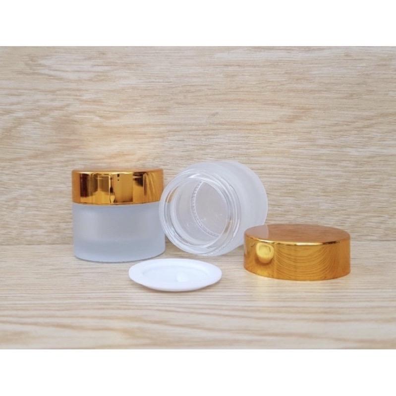 [Giá sĩ] combo 10 hủ face thuỷ tinh nắp vàng 5gr-10gr-20gr-30gr-50gr 3