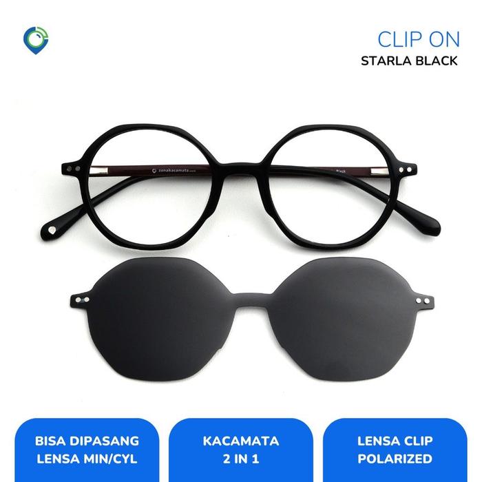 Gambar zonakacamata - Clip On Starla Black - Frame Kacamata - Pria/Wanita dari zonakacamata_NEW Kota Surabaya Tokopedia