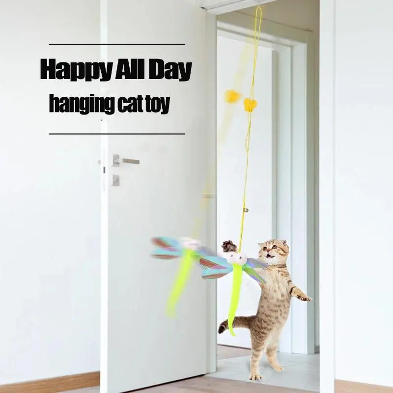 hanging automatic interactive Cat Toy Funny mouse toys Cat Stick with bell Toy for Kitten Playing Teaser Wand Toy Cat Supplies