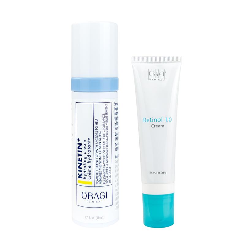 Combo Kem dưỡng Retinol 1.0 Obagi 28g + Kem phục hồi Obagi Kinetin+ Hydrating Cream 50ml