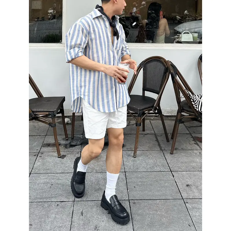 Áo Sơ Mi Form Rộng, Áo Sơ Mi Oversize Vải Linen Cao Cấp HALLEY A14 6