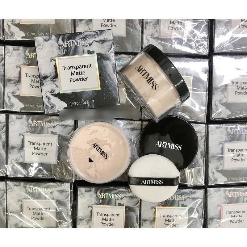 Phấn Phủ Bột Kiềm Dầu Artmiss Transparent Matte Powder Kiểm Soát Dầu, Giữ Nền Lâu Trôi 30g