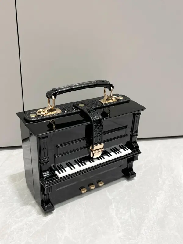 Women's Cute Piano Design Handbag, Trendy Novelty Creative Handbag, Fashionable Handbag for Banquet & Party & Daily Use for Women & Girls Unique Purse 7