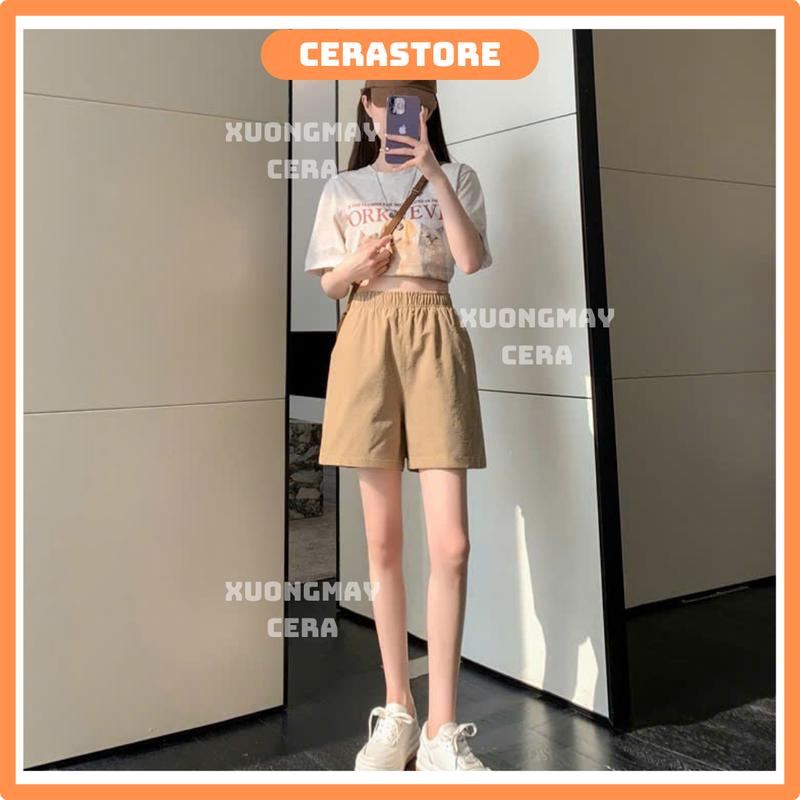 [DEAL MỞ BÁN] Quần Short Nữ Kaki Bassic Có Túi Cạp Cao Lưng Chun Co Dãn Thoáng Mát Mùa Hè 2