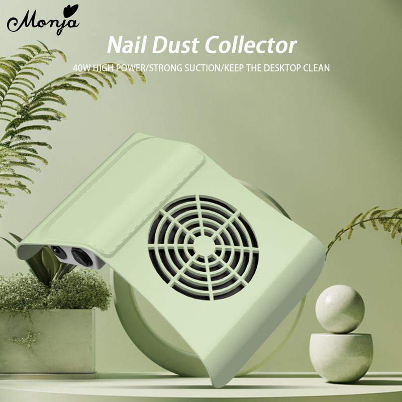 Bộ Thu Bụi Móng Tay, Monja, 40W, Màu Xanh Lá Cây, Máy Hút Bụi Móng Tay, Công Suất Mạnh, Máy Chiết Xuất Bụi Móng Tay, Hút Thu Gom Móng Tay, Dụng Cụ Làm Móng