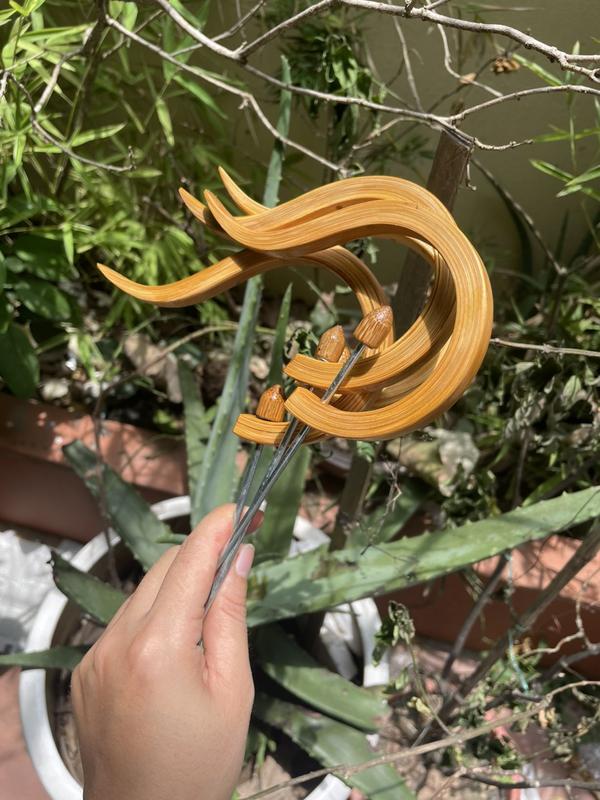 Móc tre liền khối, Móc tre treo lồng, Móc treo lồng chim chào mào, chòe, hút mật, khuyên yến