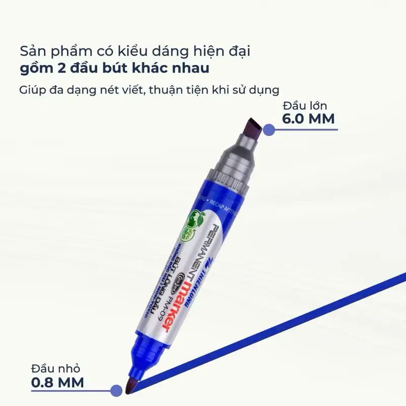[CHUYÊN SỈ] Combo 10 Bút lông dầu Thiên Long, 2 đầu bút to, PM-09, bám dính tốt trên nhiều vật liệu 1