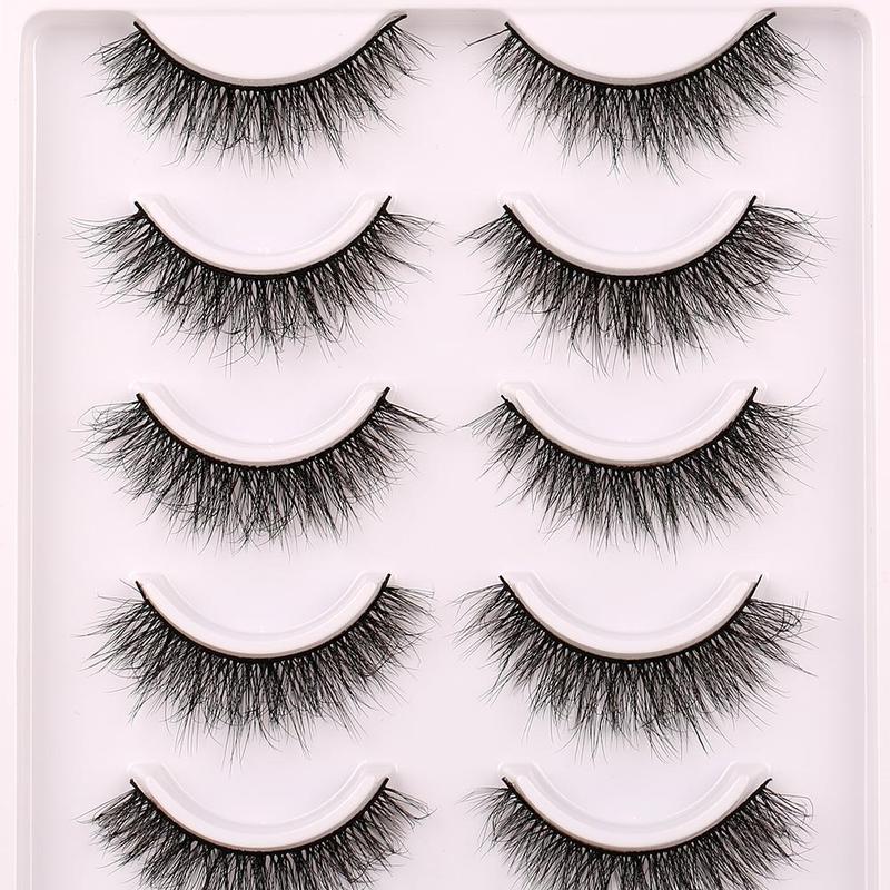 Natural False Eyelashes, 10 Pairs, Eye Makeup Products, Diy Eyelash Extensions Kit, Natural Curling Strip Lashes, Cat Eye Eyelashes, Soft and Curl Fake Lashes for Women Eyelashes Extensions, Valentine's Day Gift 4